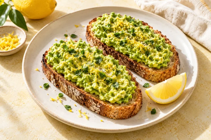 Avocado on toast with a fresh topping